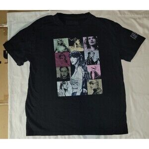 Official Merch Taylor Swift The Eras Tour Black Tee T-Shirt w/US Dates - Size L